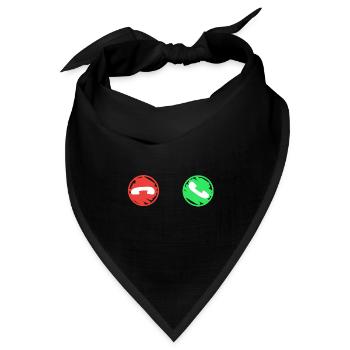 Anruf Symbol Lustig - Bandana Dreieckstuch - Schwarz - Vorne