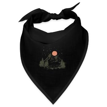 Berg Natur Zelten Camping sterne wald Geschenk - Bandana Dreieckstuch - Schwarz - Vorne