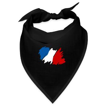 Frankreich Französische Fahne Franzose France Deko - Bandana Dreieckstuch - Schwarz - Vorne