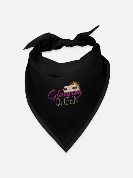 Glamping Queen Camping mit Vintage Wohnwagen - Bandana Dreieckstuch - Schwarz