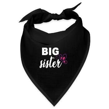 große Schwester - Bandana Dreieckstuch - Schwarz - Vorne