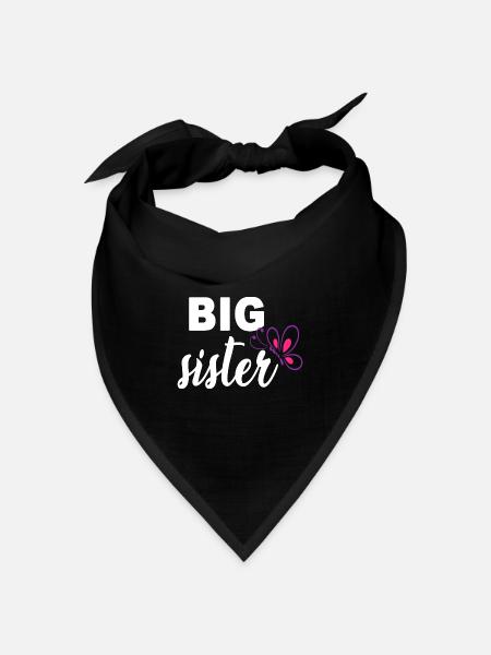 große Schwester - Bandana Dreieckstuch - Schwarz