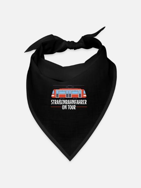 Straßenbahnfahrer unterwegs Straßenbahn Tram - Bandana Dreieckstuch - Schwarz