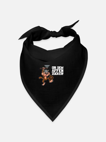 Gib dem Affen Zucker Spruch - Bandana Dreieckstuch - Schwarz
