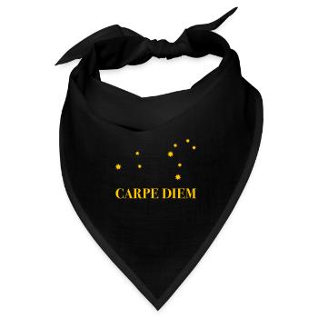 Carpe Diem nutze den Tag Sternbild Löwe Horoskop - Bandana Dreieckstuch - Schwarz - Vorne