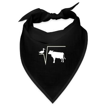 n-te Wurzel von Q - Ente Wurzel von Kuh Mathe Witz - Bandana Dreieckstuch - Schwarz - Vorne