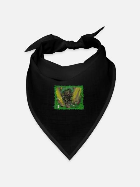 Waldwächter - Bandana Dreieckstuch - Schwarz