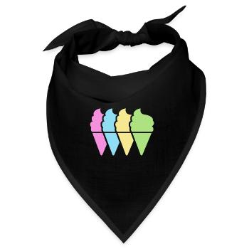 softeis in der waffel naschkatze icecream - Bandana Dreieckstuch - Schwarz - Vorne