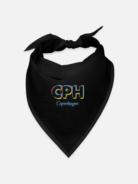 Copenhagen - CPH - Kopenhagen - Dänemark - Denmark - Bandana Dreieckstuch - Schwarz