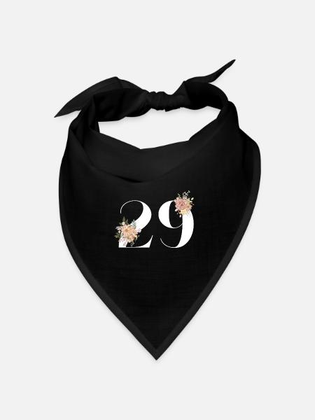 Blumen zum 29-jährigen Jubiläum (Geschenk von 29 Jahren) - Bandana Dreieckstuch - Schwarz