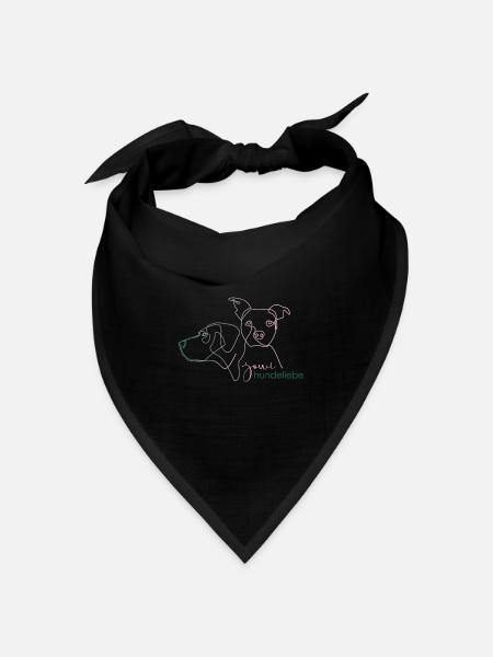 jowi_hundeliebe - Josy und Wilma in grün und rosa - Bandana Dreieckstuch - Schwarz