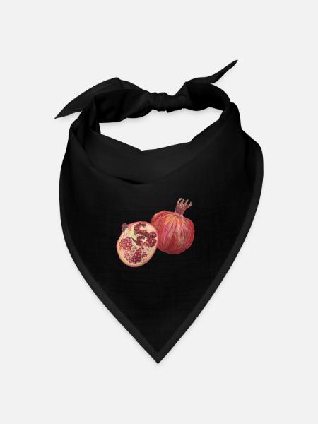 Granatapfel Frucht kochen - Bandana Dreieckstuch - Schwarz