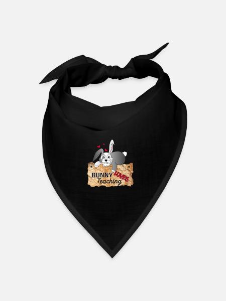 Ich liebe mein Kaninchenschulklima - Bandana Dreieckstuch - Schwarz