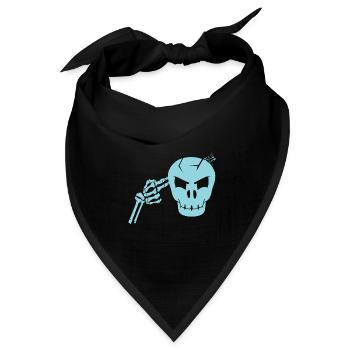 Totenkopf Kopfschuss - Bandana Dreieckstuch - Schwarz - Vorne