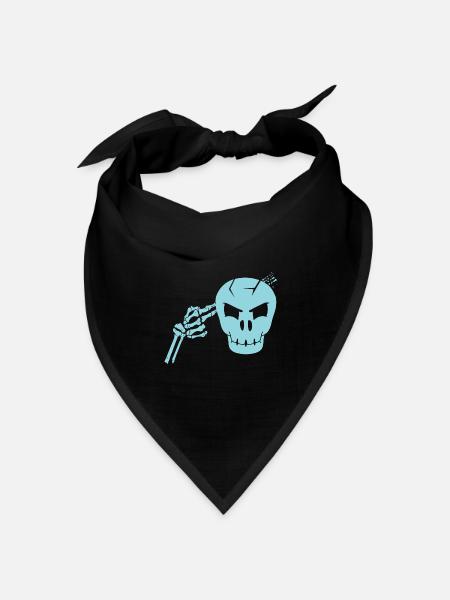 Totenkopf Kopfschuss - Bandana Dreieckstuch - Schwarz