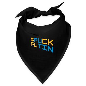 puck futin Logo Design - Bandana Dreieckstuch - Schwarz - Vorne