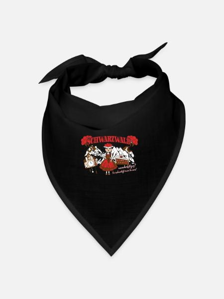 Schwarzwaldmädel Bollenhut Schwarzwald Mädel - Bandana Dreieckstuch - Schwarz