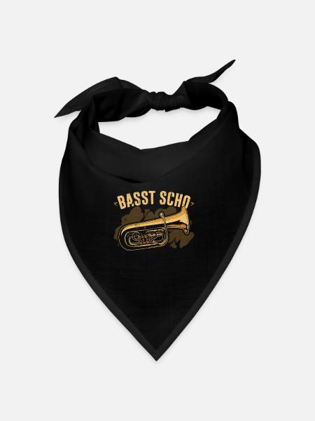 B Tuba Instrument, Basst Scho Lustiges Blasmusik - Bandana Dreieckstuch - Schwarz