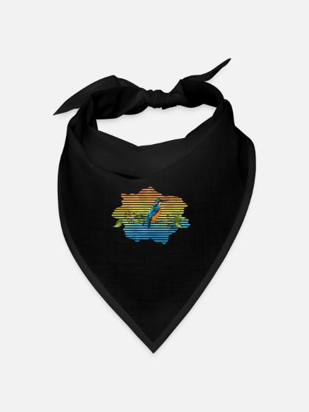 Bunter Vogel - Bandana Dreieckstuch - Schwarz