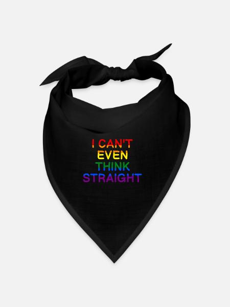 Ich kann nicht einmal an ein heterosexuelles Hemd denken LGBTQ Gay Pride - Bandana Dreieckstuch - Schwarz