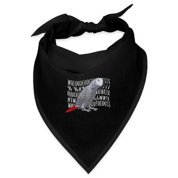 Graupapagei African Grey Parrot Papagei - Bandana Dreieckstuch - Schwarz - Vorne