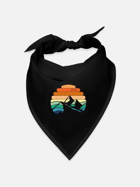 Berglandschaft Sonnenuntergang - Bandana Dreieckstuch - Schwarz