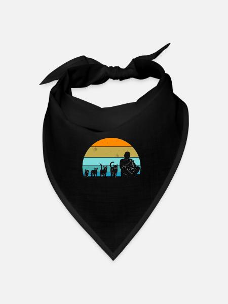 Katzen Evolution - Bandana Dreieckstuch - Schwarz