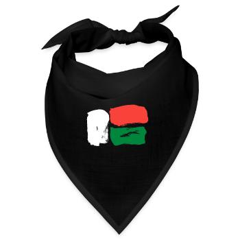 Madagaskar Flagge - Pinsel Striche - Bandana Dreieckstuch - Schwarz - Vorne