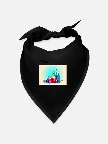 Halloween-Ritual-Kerzen - Bandana Dreieckstuch - Schwarz