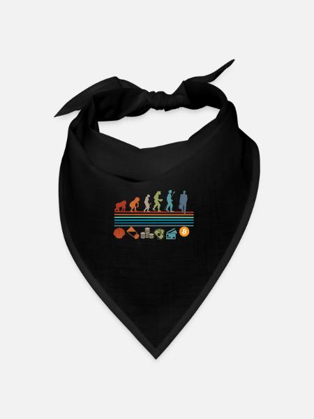 Vintage Retro Bitcoin Evolution - Bandana Dreieckstuch - Schwarz