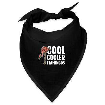 Cool Cooler Flamingos - Bandana Dreieckstuch - Schwarz - Vorne