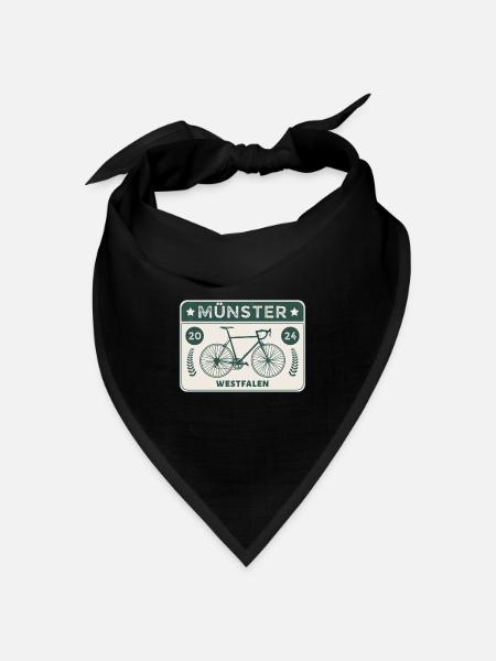 Münster - Fahrradstadt - Bandana Dreieckstuch - Schwarz