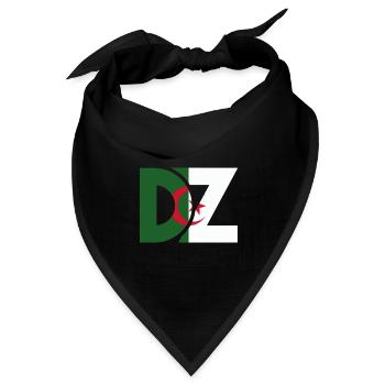 Algerische DZs - Algerien Geschenkidee - Bandana Dreieckstuch - Schwarz - Vorne