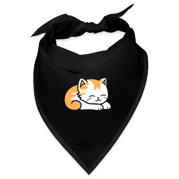 Baby Schlafende Katze - Bandana Dreieckstuch - Schwarz - Vorne