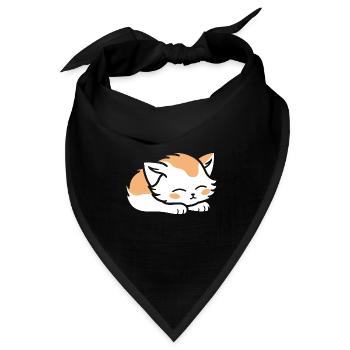 Baby Schlafende Katze - Bandana Dreieckstuch - Schwarz - Vorne