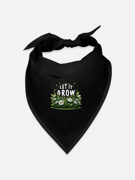 let it grow wiese gänseblümchen frühling spruch - Bandana Dreieckstuch - Schwarz