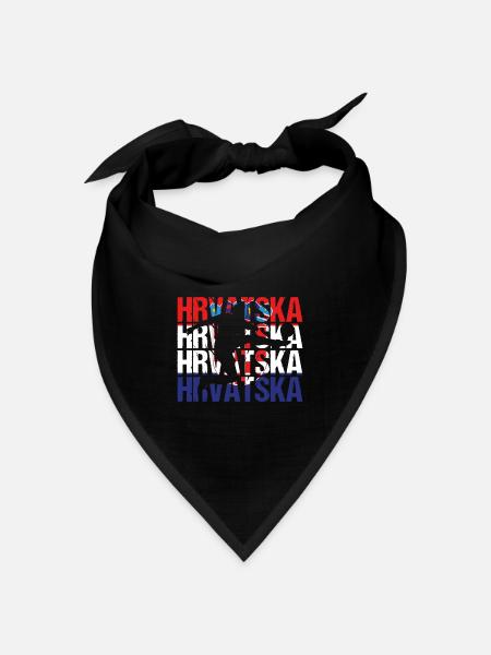Hrvatska Kroatien Fußball - Bandana Dreieckstuch - Schwarz