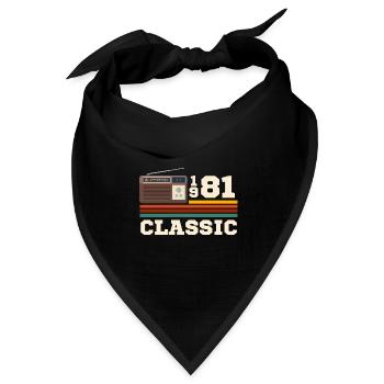 Jubiläum 1981 Retro-Klassiker - Bandana Dreieckstuch - Schwarz - Vorne