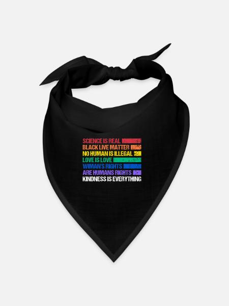 Rainbow Regenbogen Lesbe Pride LGBTQ - Bandana Dreieckstuch - Schwarz