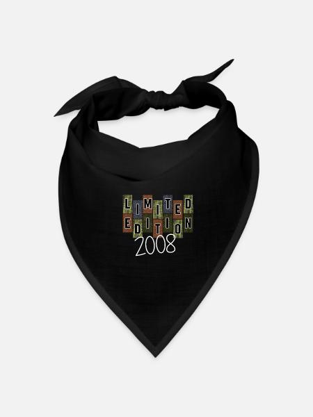 Limitierte Edition 2008 18.Geburtstag Geschenk - Bandana Dreieckstuch - Schwarz