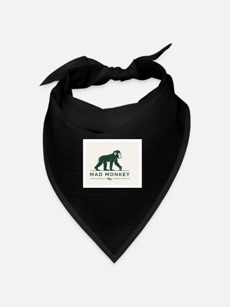 Mad Monkey Vintage-Logo-Illustration - Bandana Dreieckstuch - Schwarz