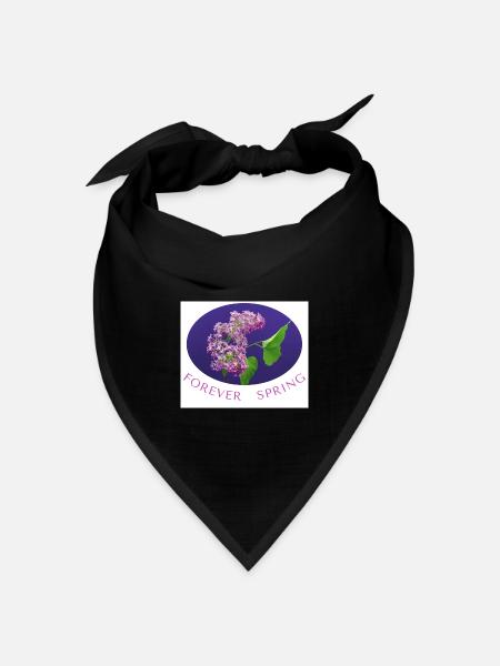FOREVER SPRING Flieder Fotodruck - Bandana Dreieckstuch - Schwarz