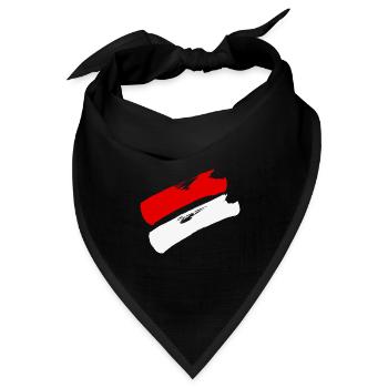 Hessen Flagge / Pinselstriche - Bandana Dreieckstuch - Schwarz - Vorne