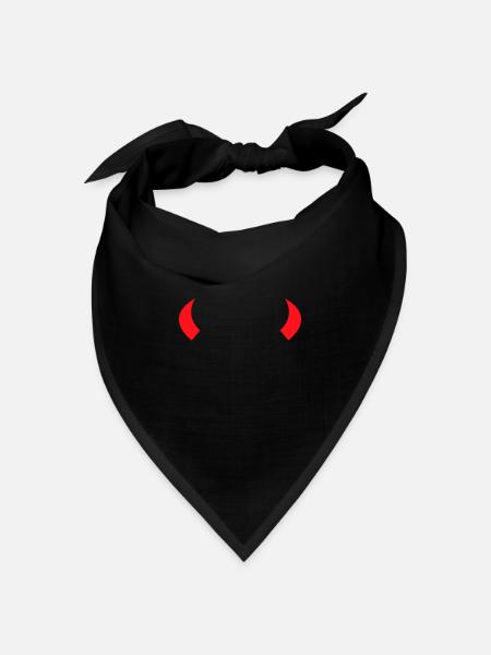 Teufelhörner Teufel Teufelchen - Bandana Dreieckstuch - Schwarz