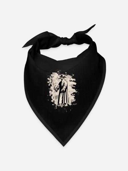 Dr. Schnabel – Pestarzt - bleached white - Bandana Dreieckstuch - Schwarz