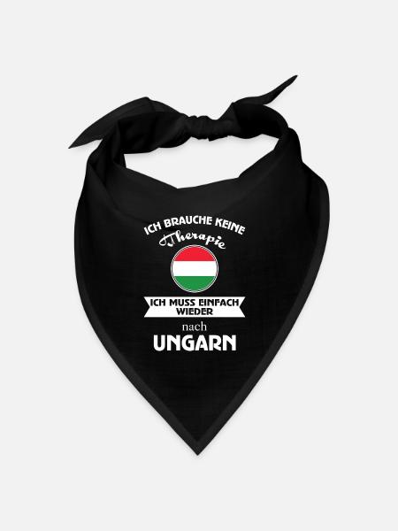 Keine Therapie - Ungarn - Bandana Dreieckstuch - Schwarz