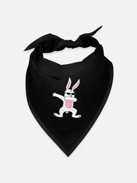 Dabbing Osterhase Ostern Geschenk Geschenkidee - Bandana Dreieckstuch - Schwarz