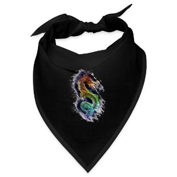 Drache Dragon - Bandana Dreieckstuch - Schwarz - Vorne