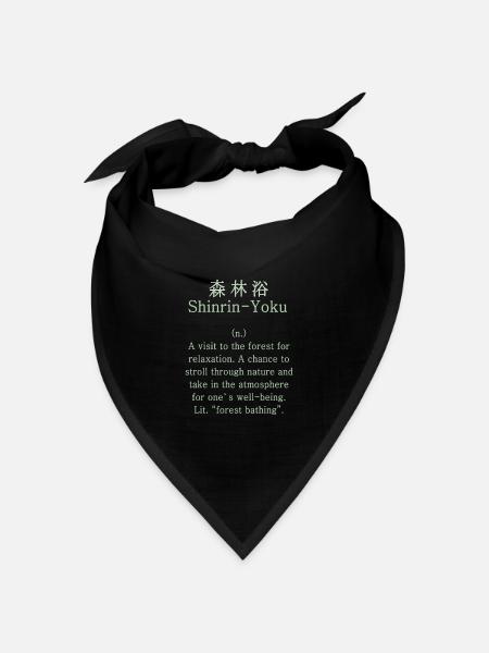 Shinrin-Yoku Japan Waldbaden Wald Natur Geschenk - Bandana Dreieckstuch - Schwarz