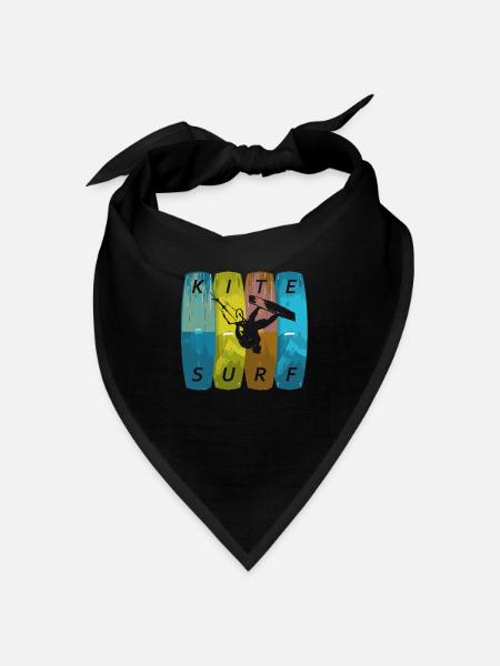 Kite Surfing - Kitesurfen - Bandana Dreieckstuch - Schwarz